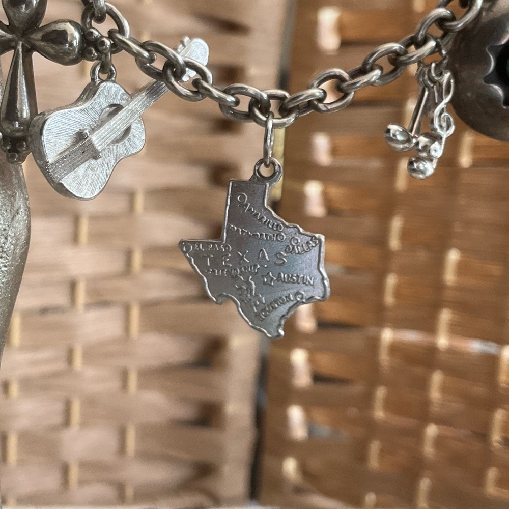 Sterling Silver Texas Scene Charm Necklace - Picture 6 of 9